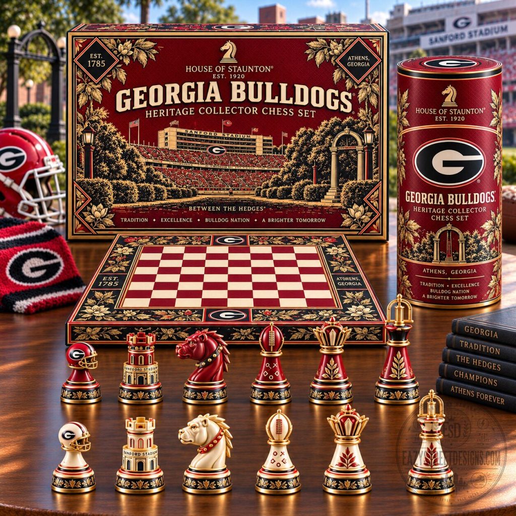Georgia Bulldogs Heritage Collector Chess Set Sanford Stadium