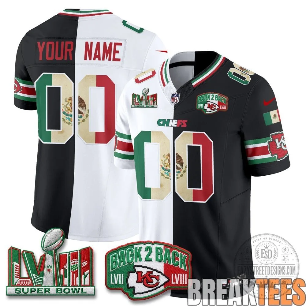 Kansas City Chiefs Super Bowl LVII LVIII Mexico Split Edition Football Jersey