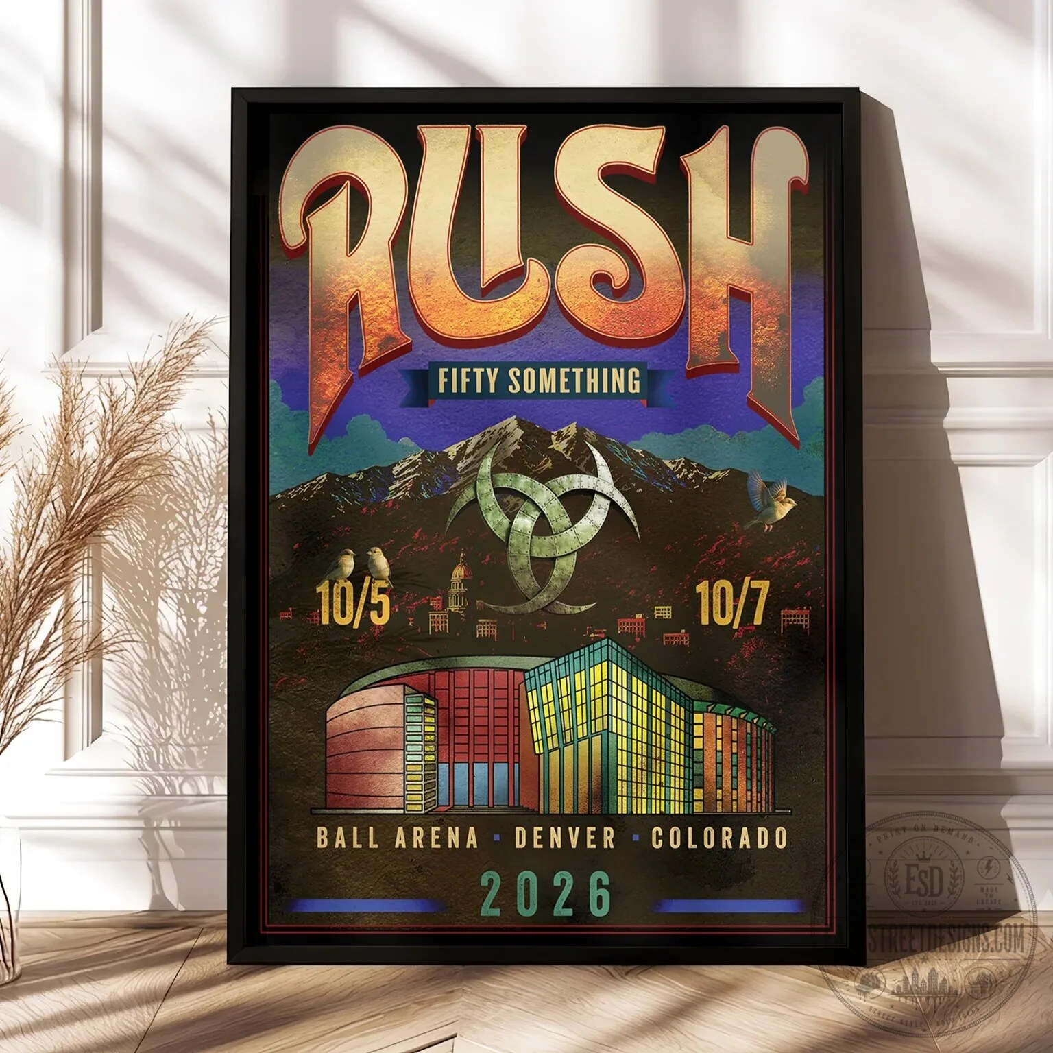 Rush Fifty Something Tour 2026 Denver Colorado Concert Poster