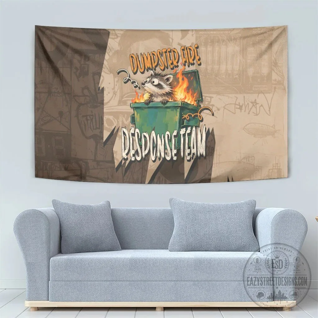 Dumpster Fire Response Team Raccoon Funny Vintage Grunge Wall Tapestry 13 Dumpster Fire Response Team Raccoon Funny Vintage Grunge Wall Tapestry