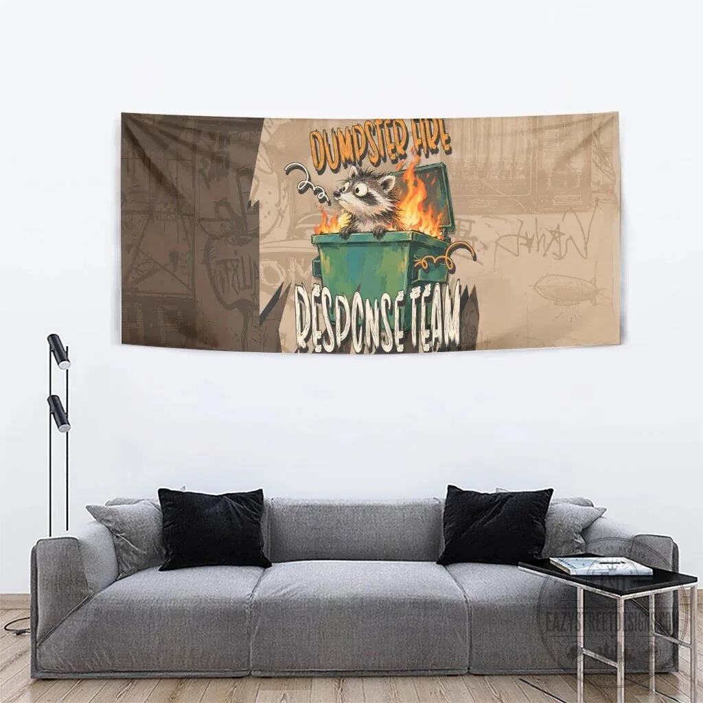 Dumpster Fire Response Team Raccoon Funny Vintage Grunge Wall Tapestry 14 Dumpster Fire Response Team Raccoon Funny Vintage Grunge Wall Tapestry