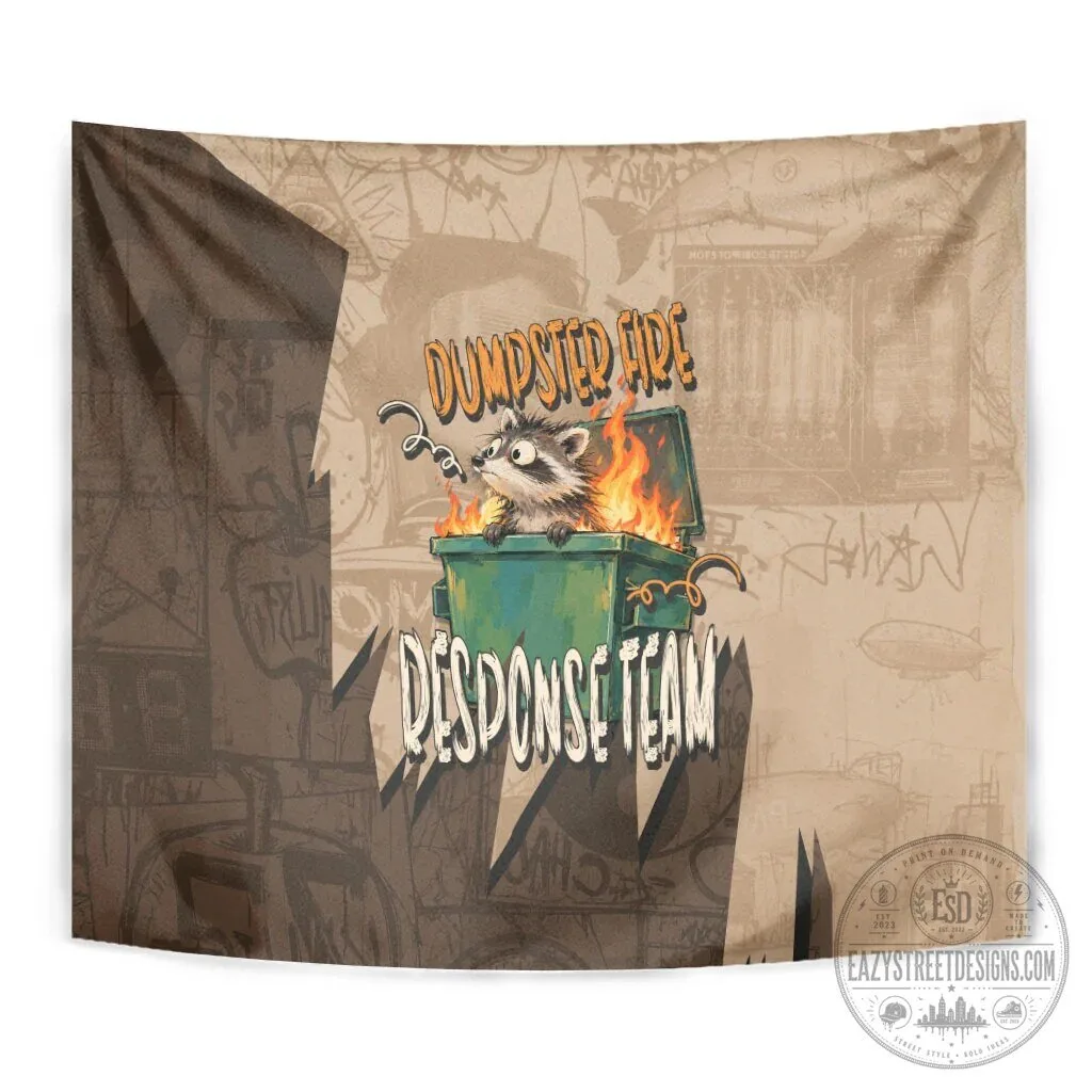 Dumpster Fire Response Team Raccoon Funny Vintage Grunge Wall Tapestry 15 Dumpster Fire Response Team Raccoon Funny Vintage Grunge Wall Tapestry