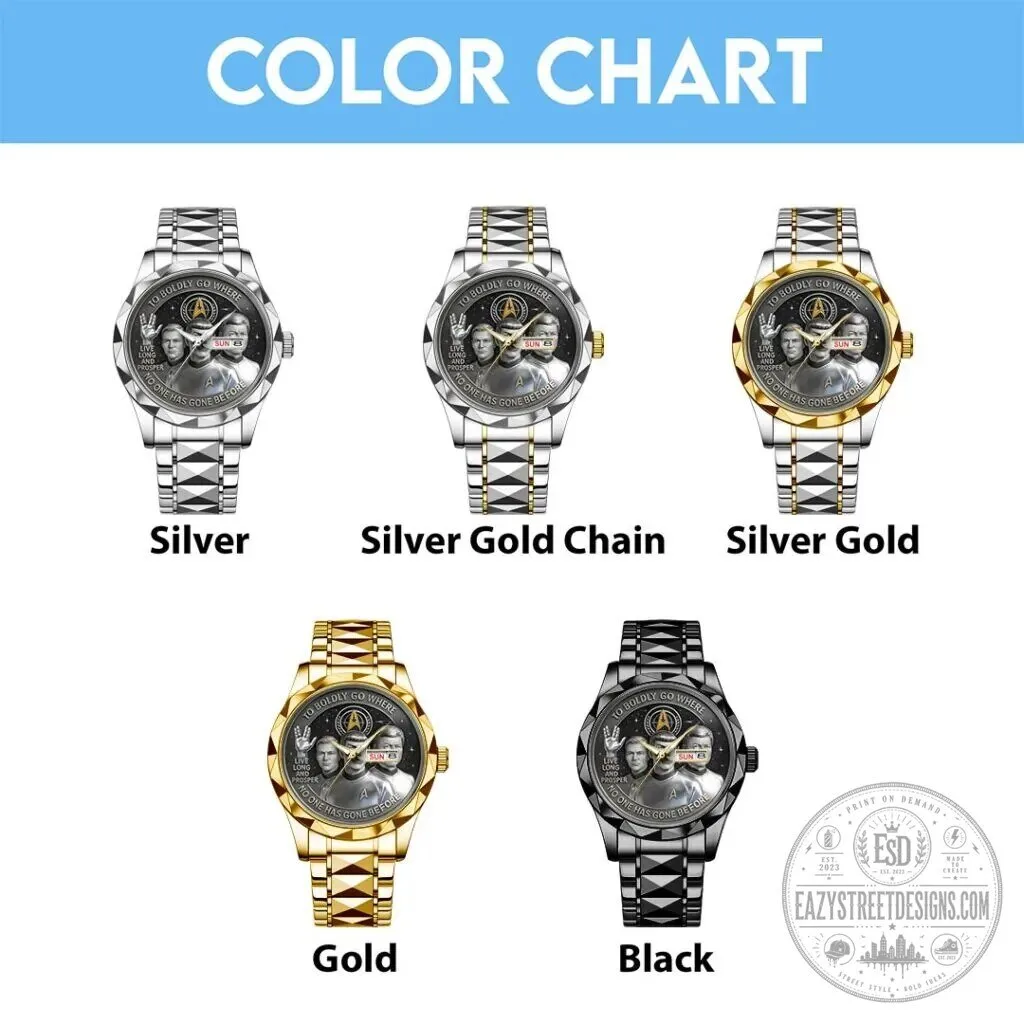 Star Trek Original Series Spock Captain Kirk Gold Quartz Watch 13 Star Trek Original Series Spock Captain Kirk Gold Quartz Watch