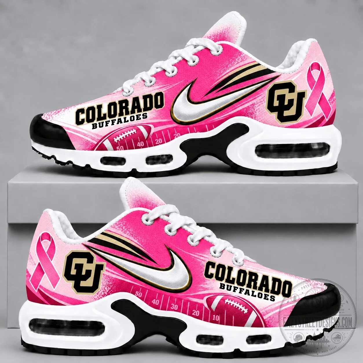 Colorado Buffaloes Breast Cancer Awareness Pink Football Sneakers