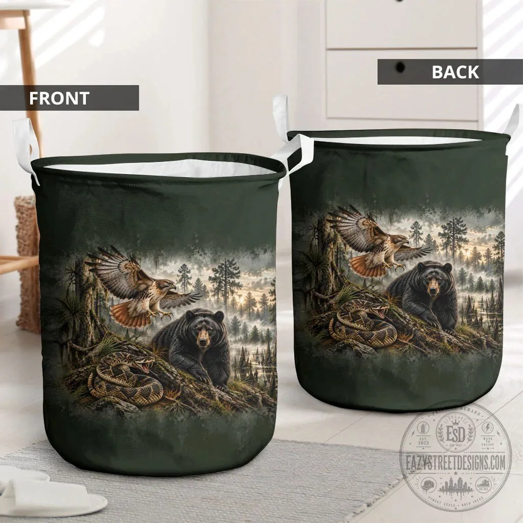 Choctaw Nation Native American Wildlife Bear Hawk Snake Forest Laundry Basket 6 Choctaw Nation Native American Wildlife Bear Hawk Snake Forest Laundry Basket