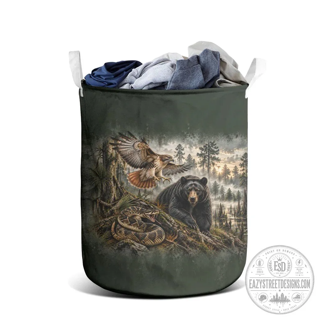Choctaw Nation Native American Wildlife Bear Hawk Snake Forest Laundry Basket 7 Choctaw Nation Native American Wildlife Bear Hawk Snake Forest Laundry Basket