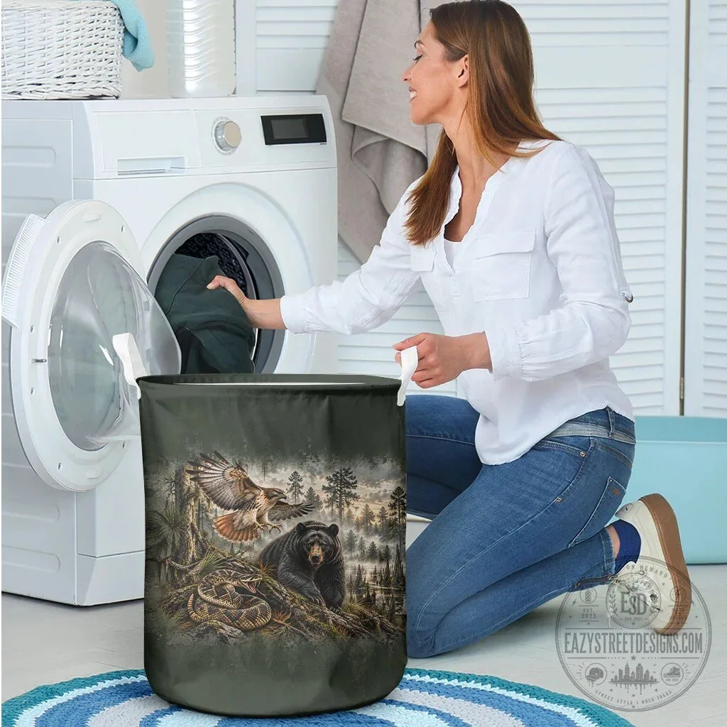 Choctaw Nation Native American Wildlife Bear Hawk Snake Forest Laundry Basket 8 Choctaw Nation Native American Wildlife Bear Hawk Snake Forest Laundry Basket