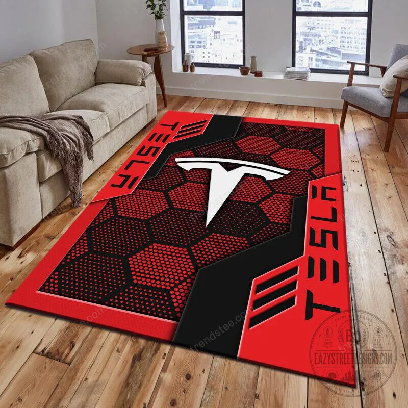 Tesla Motors Logo Geometric Pattern Area Rug 19 Tesla Motors Logo Geometric Pattern Area Rug