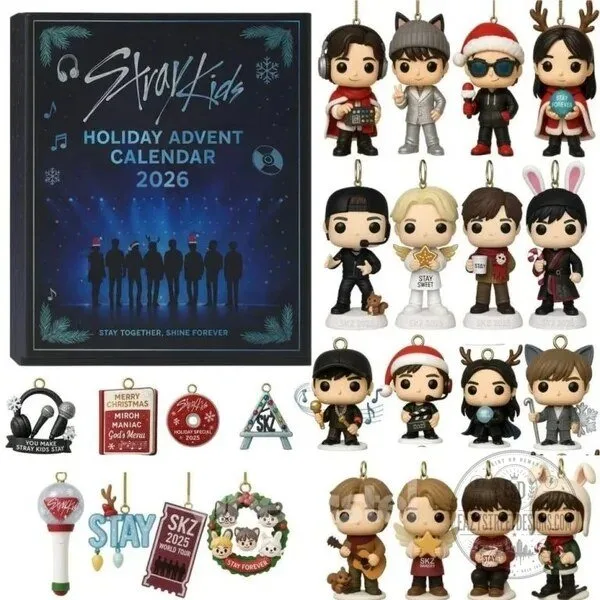 Stray Kids Holiday Advent Calendar 2026 Christmas Ornaments Set