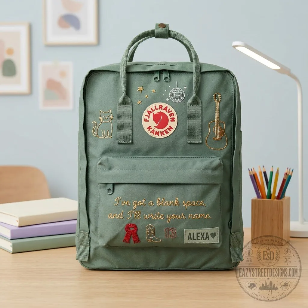 Taylor Swift Blank Space Embroidered Fjallraven Kanken Backpack