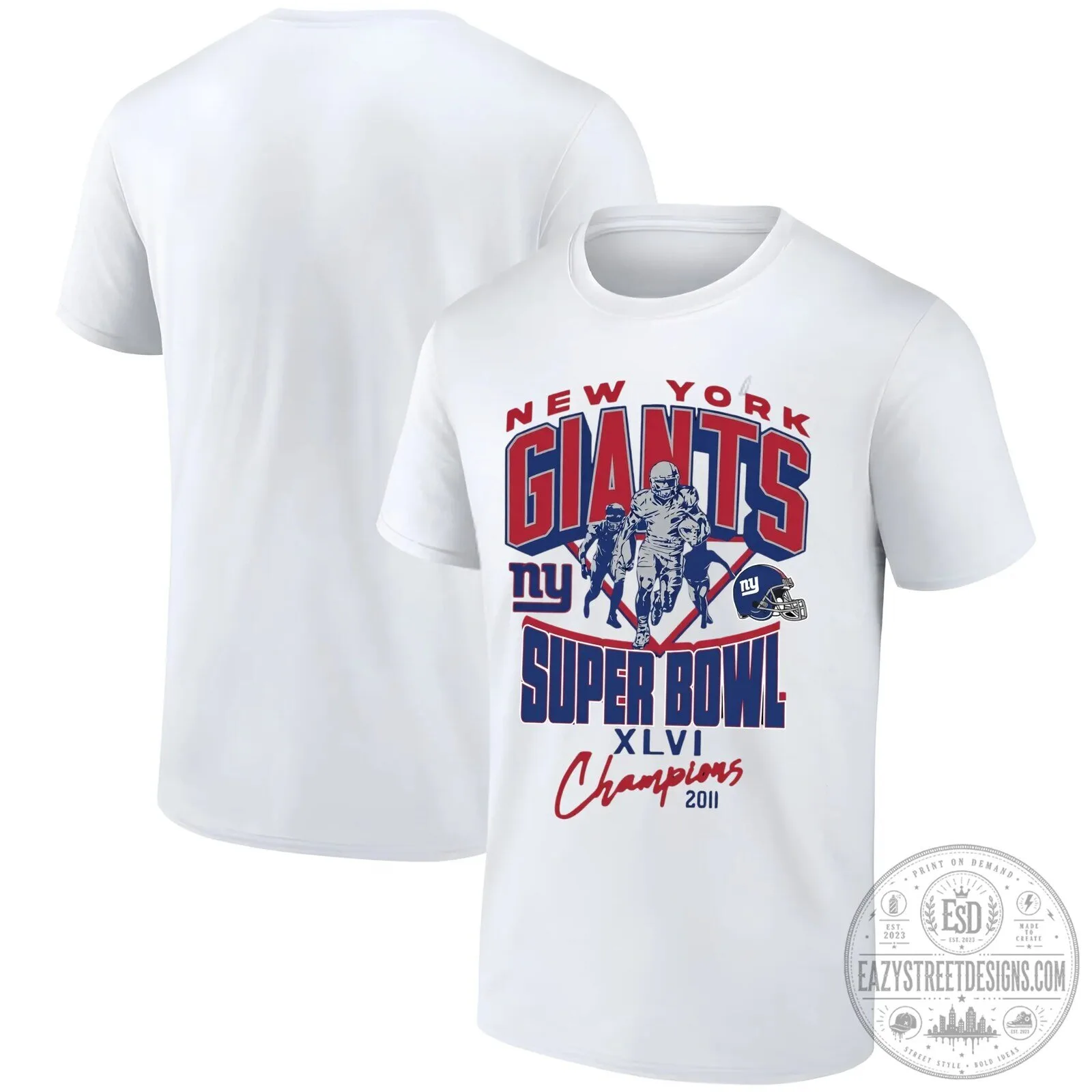 New York Giants Super Bowl XLVI Champions 2011 Football T-Shirt 13 New York Giants Super Bowl XLVI Champions 2011 Football T-Shirt