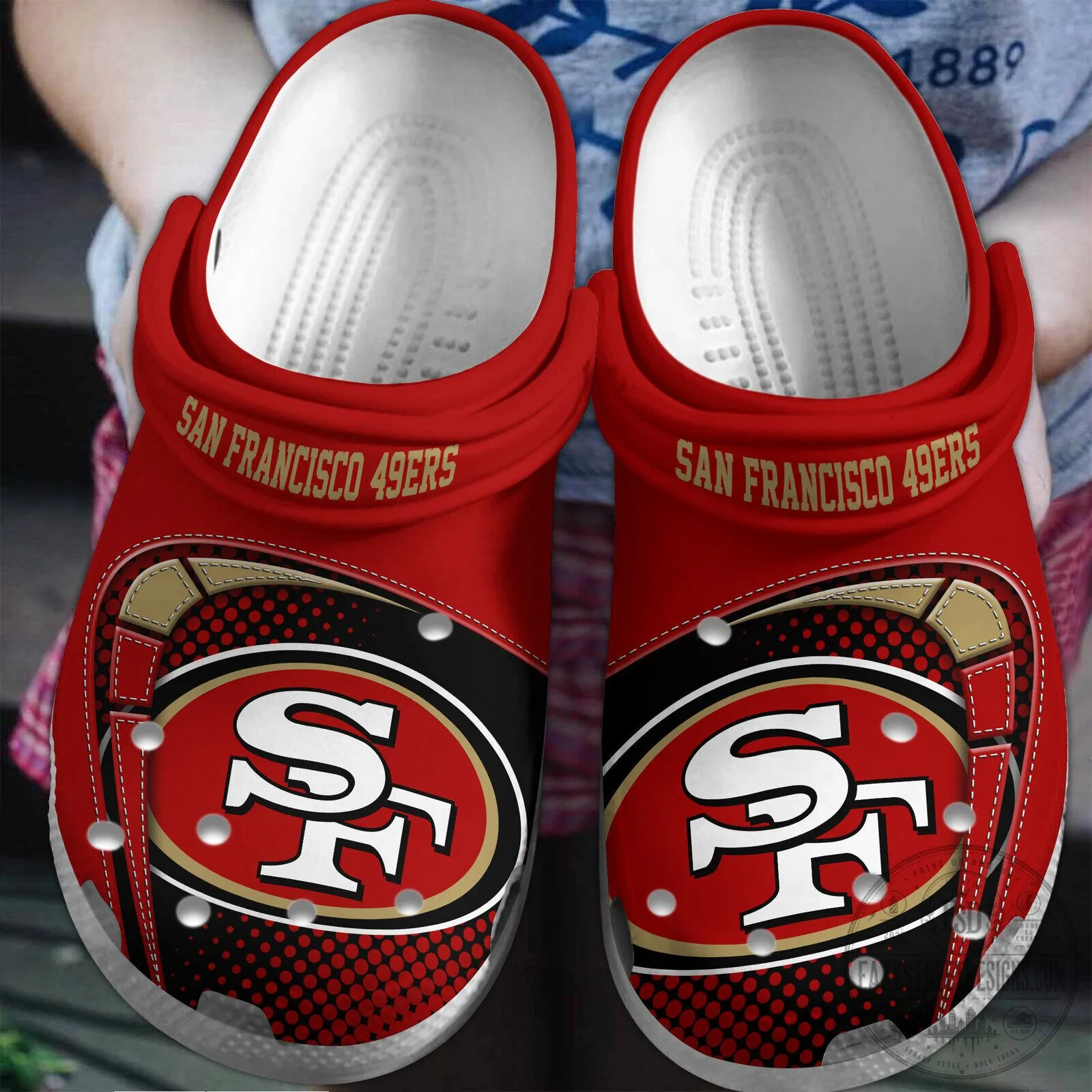 San Francisco 49ers NFL Team Logo Football Fan Crocs Shoes