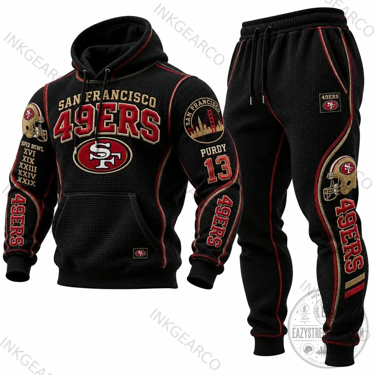 Waffle-Knit Hoodie for San Francisco 49ers Super Bowl Champions