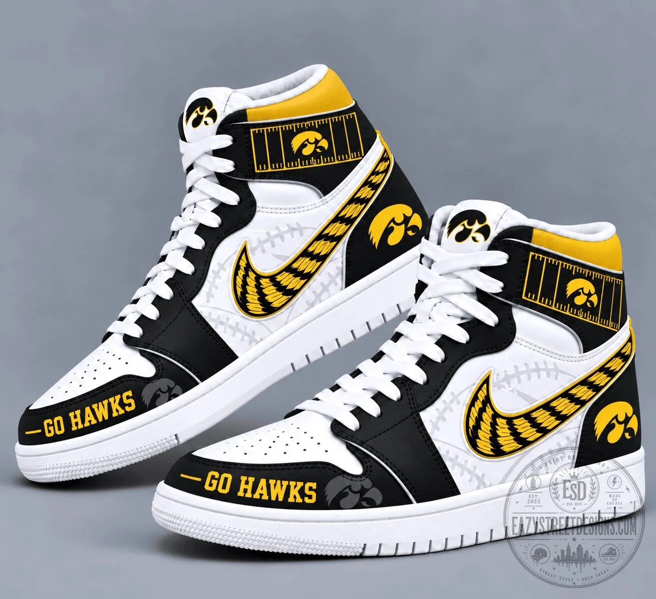 Iowa Hawkeyes Team Spirit High-Top Sneakers Custom Fan Shoes