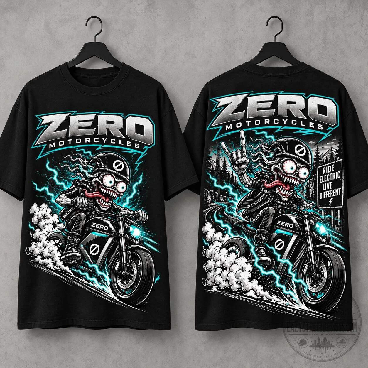 Zero Motorcycles Electric Motorcycle Rider Monster T-Shirt