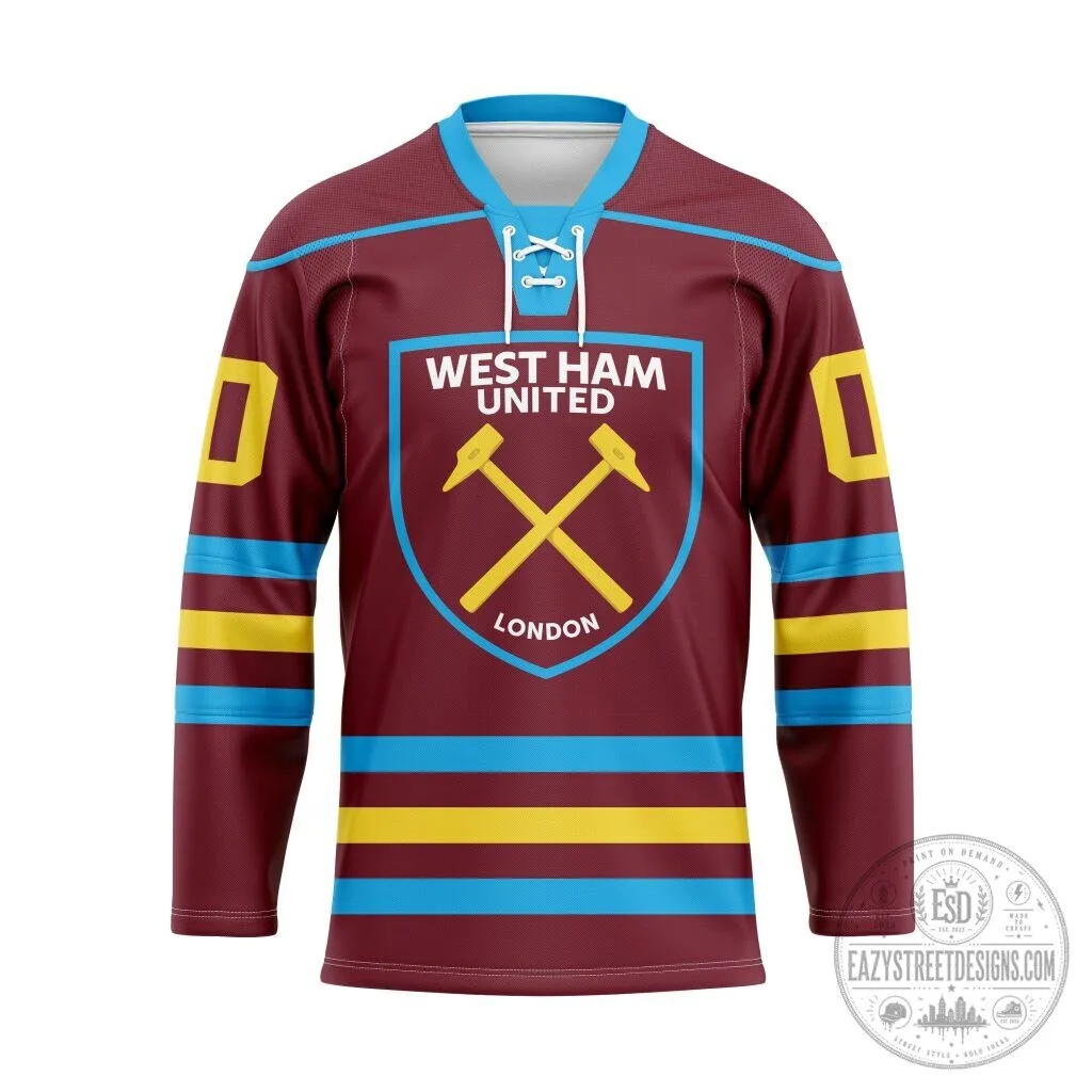 West Ham United Personalized Lace Hockey Jersey for Men and Women