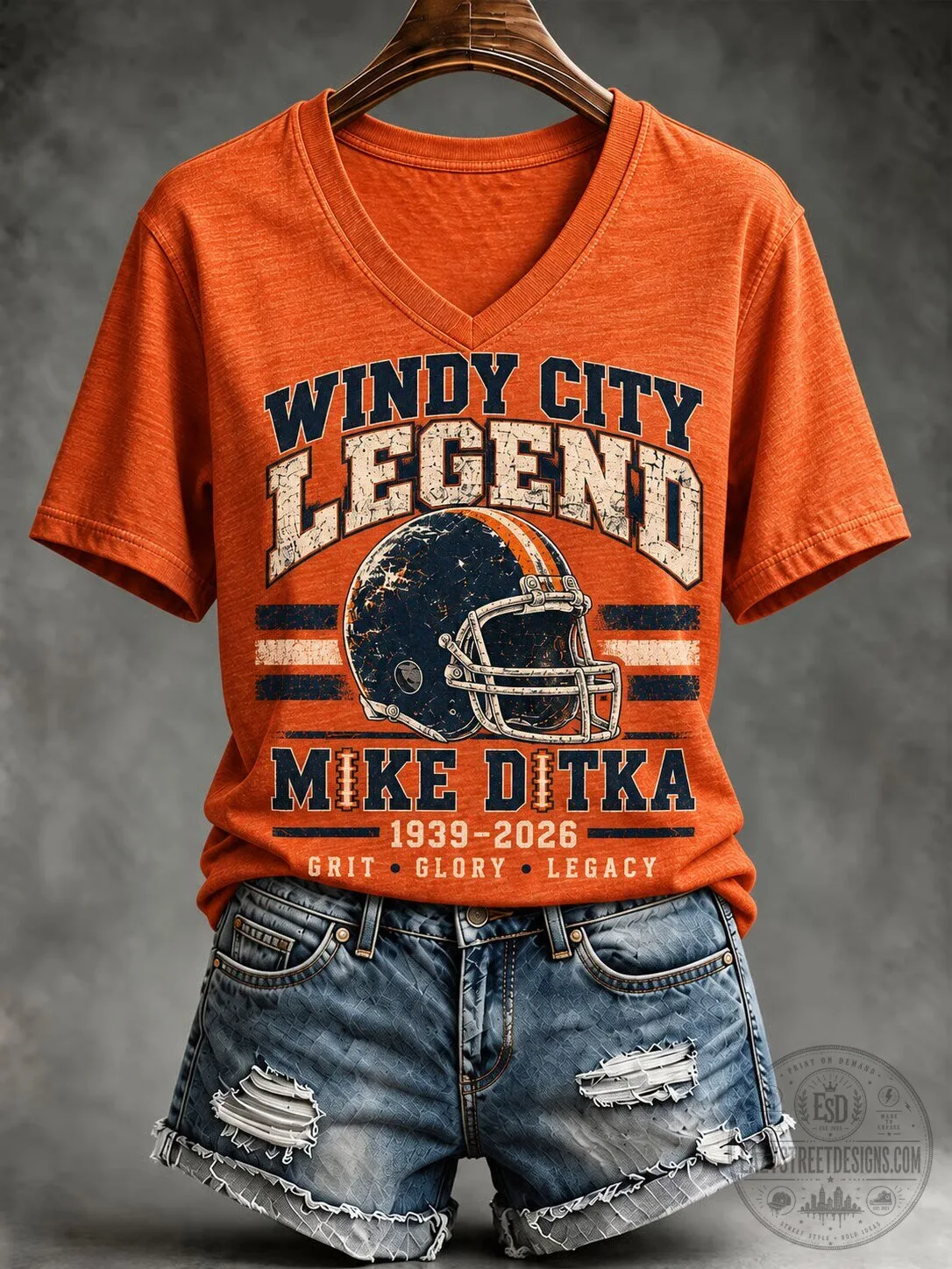 Mike Ditka Windy City Legend Football Helmet T-Shirt