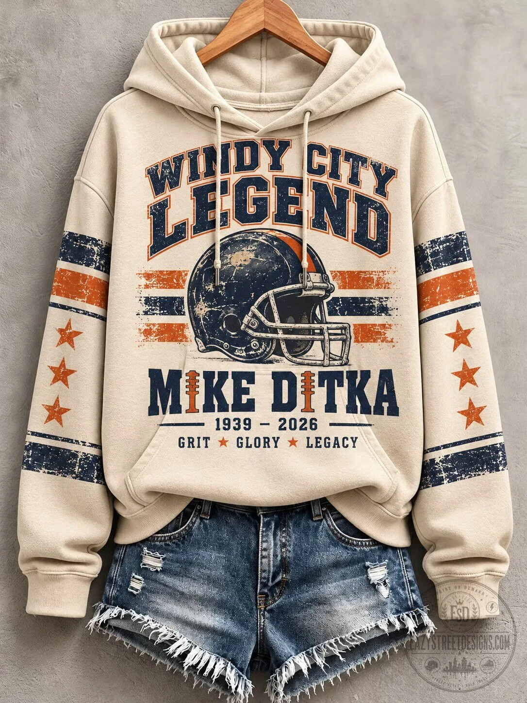 Mike Ditka Windy City Legend Football Helmet Graphic Hoodie