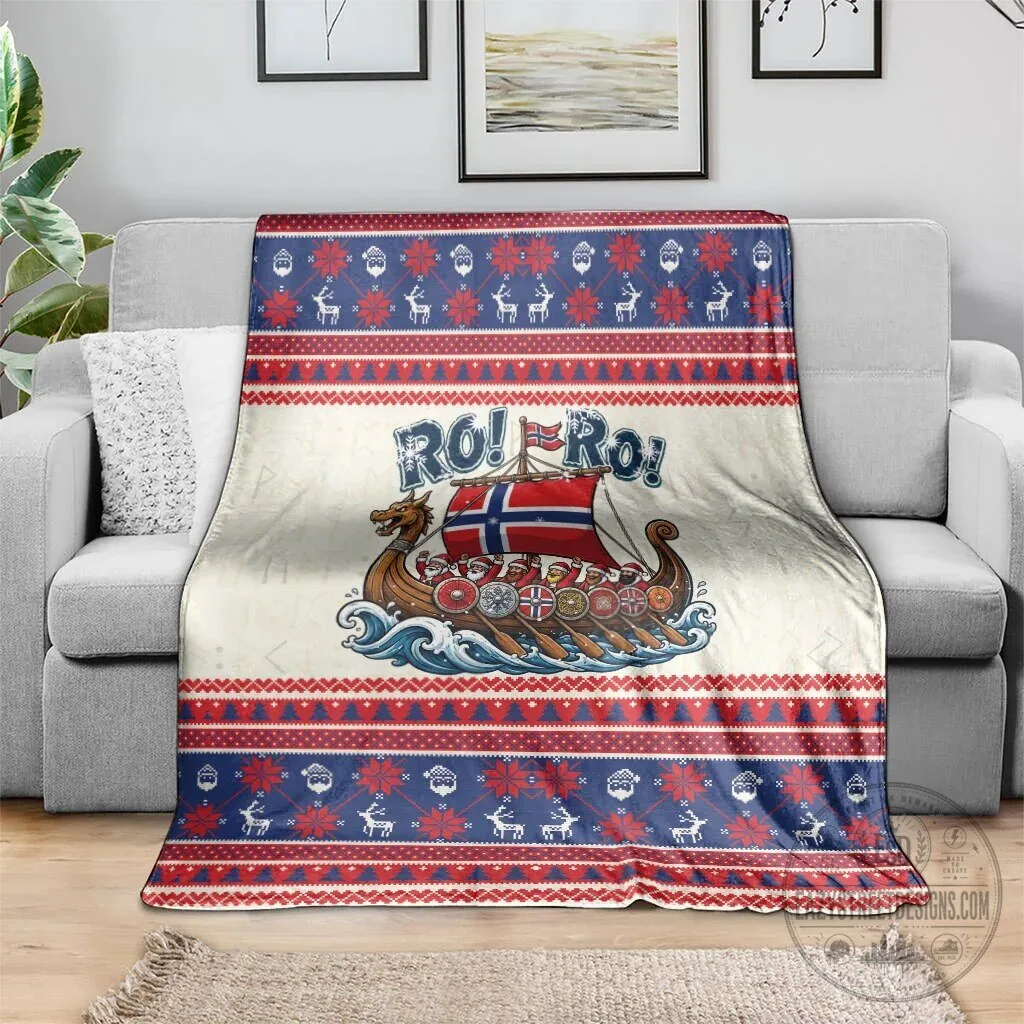 Norge Christmas Viking Longship Santa Claus Reindeer Pattern Blanket 12 Norge Christmas Viking Longship Santa Claus Reindeer Pattern Blanket