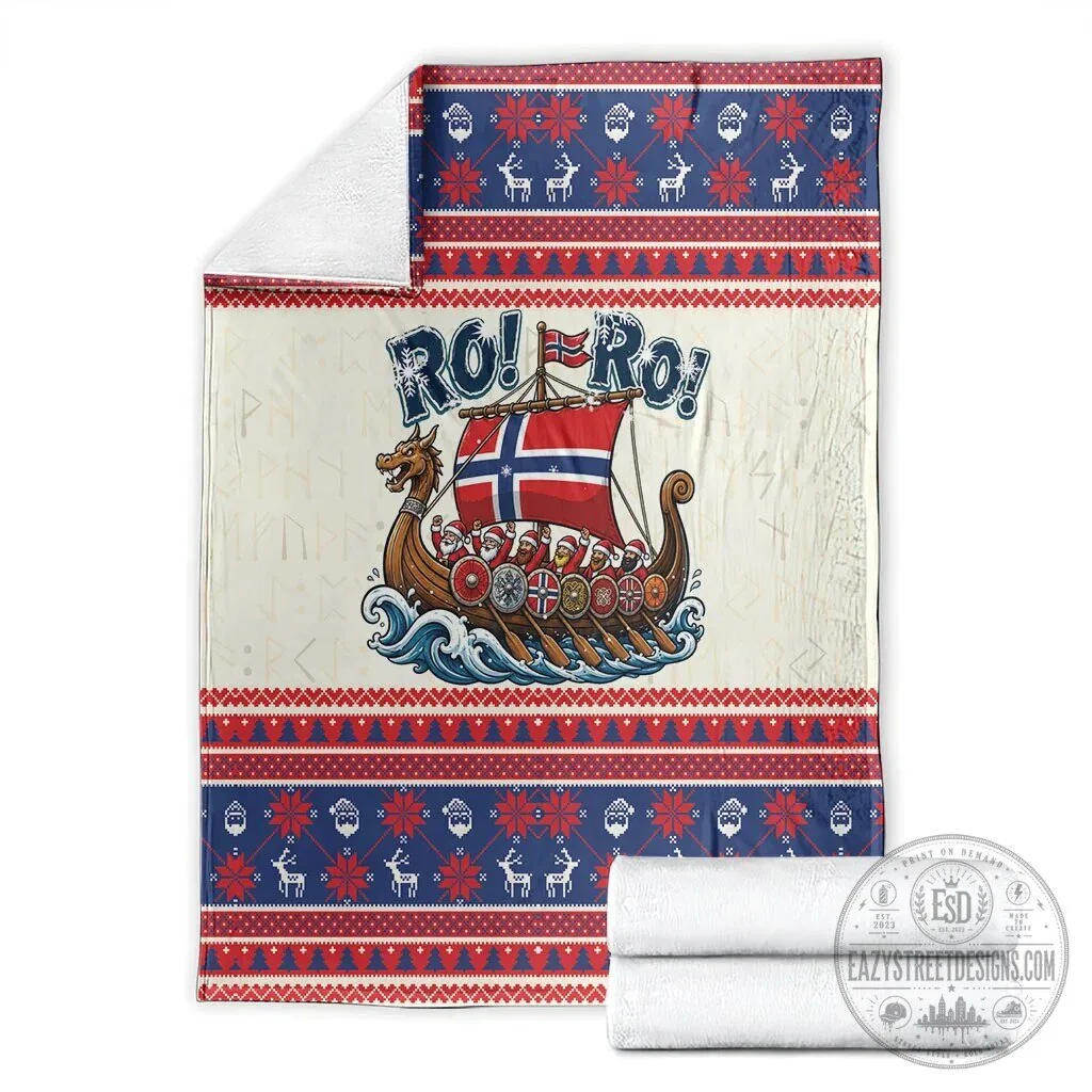 Norge Christmas Viking Longship Santa Claus Reindeer Pattern Blanket 15 Norge Christmas Viking Longship Santa Claus Reindeer Pattern Blanket