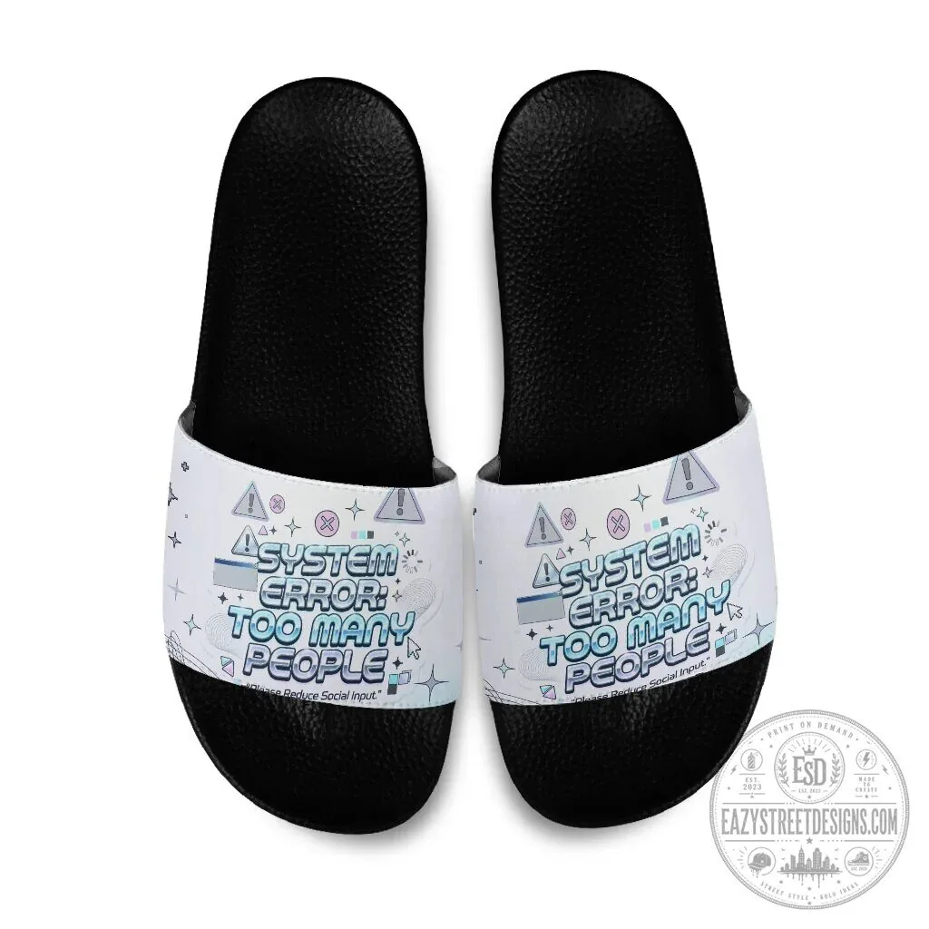 System Error Too Many People Cyber Aesthetic Slide Sandals 8 System Error Too Many People Cyber Aesthetic Slide Sandals