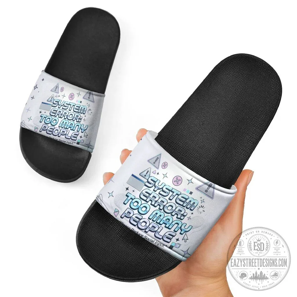 System Error Too Many People Cyber Aesthetic Slide Sandals 9 System Error Too Many People Cyber Aesthetic Slide Sandals