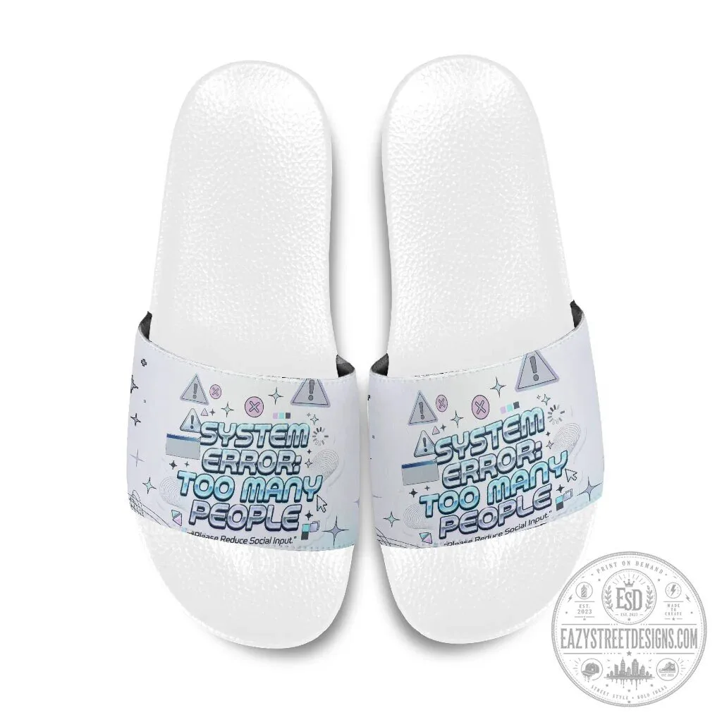 System Error Too Many People Cyber Aesthetic Slide Sandals 10 System Error Too Many People Cyber Aesthetic Slide Sandals
