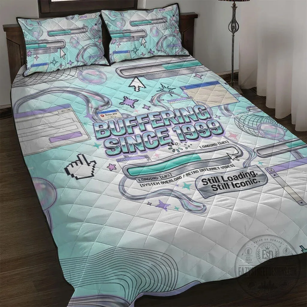 Buffering Since 1999 Y2K Retro Internet Aesthetic Quilted Bedding Set