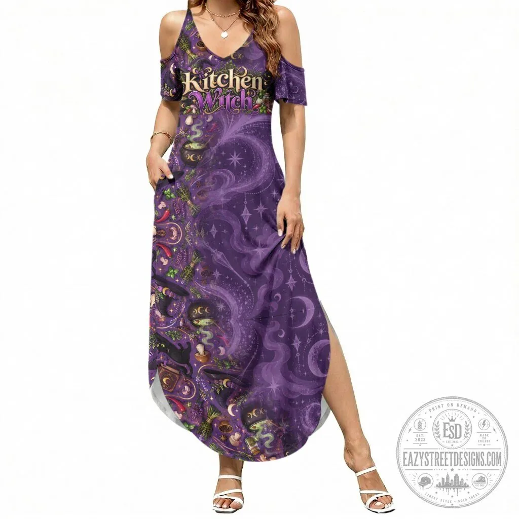 Kitchen Witch Mystical Wiccan Magic Herb Cauldron Black Cat Womens Maxi Dress 1 Kitchen Witch Mystical Wiccan Magic Herb Cauldron Black Cat Womens Maxi Dress