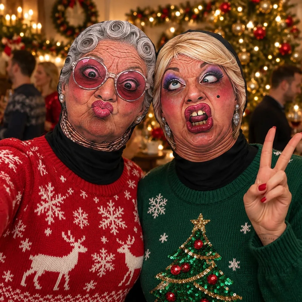 Funny Ugly Face Balaclava Mask for White Elephant Party Gag Gift Funny Ugly Face Balaclava Mask for White Elephant Party Gag Gift