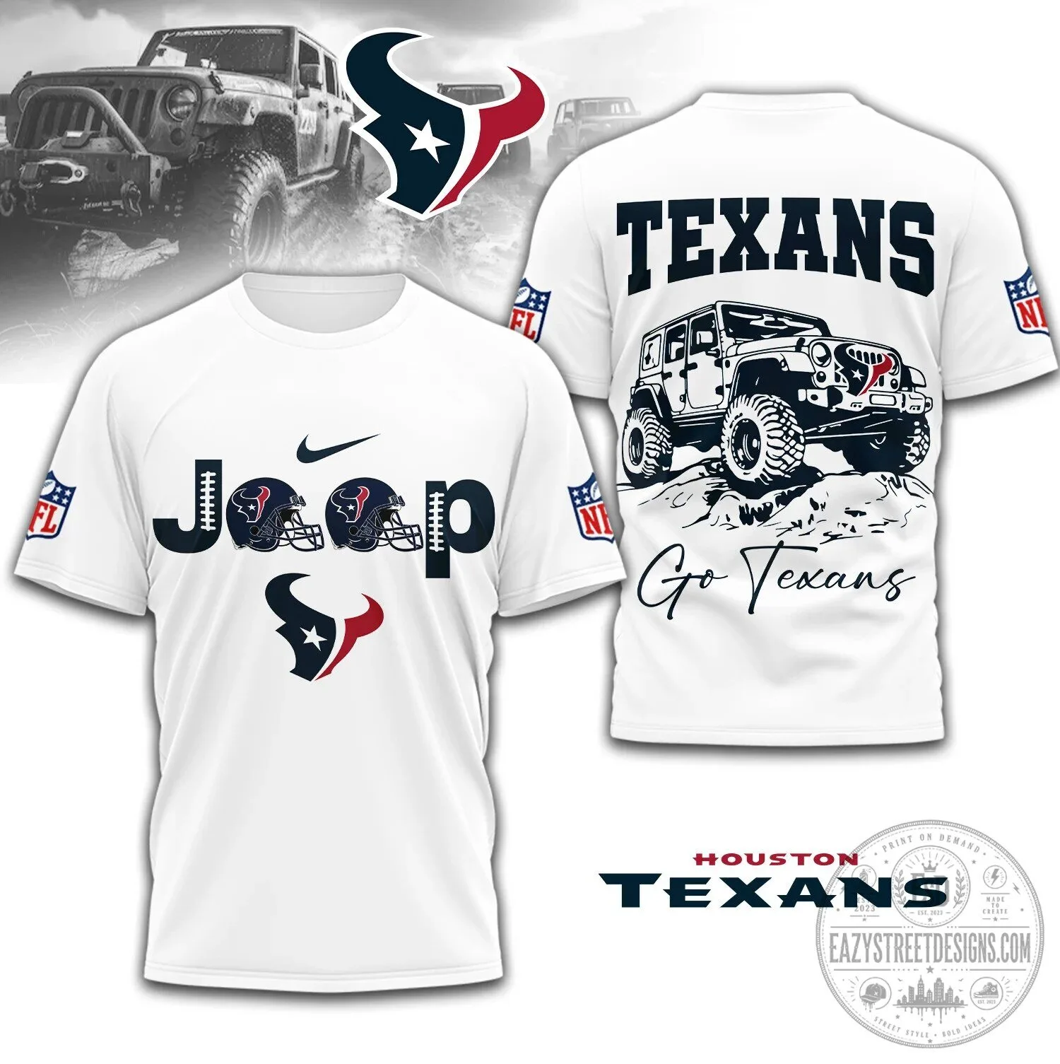 Houston Texans Jeep Off-Road Adventure Graphic T-Shirt