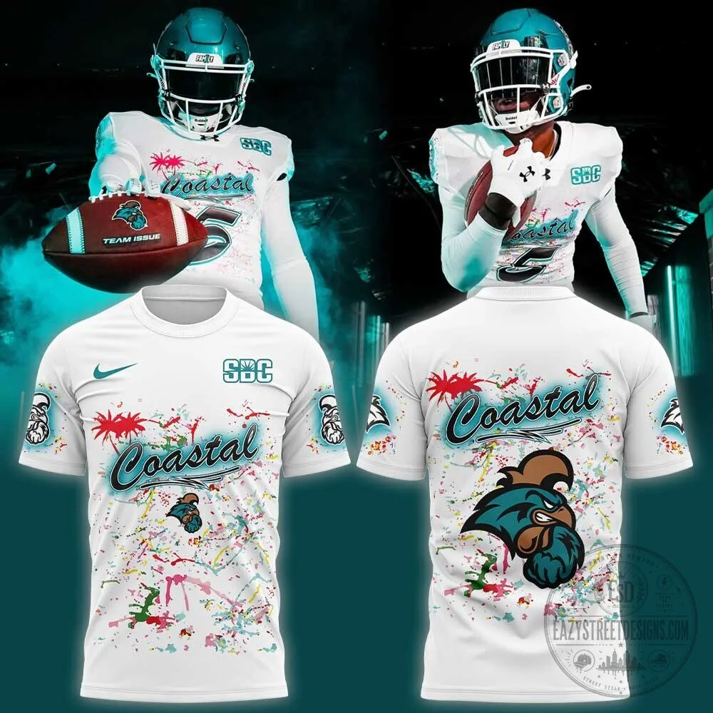 Coastal Carolina Chanticleers Football Team Issue White T-Shirt