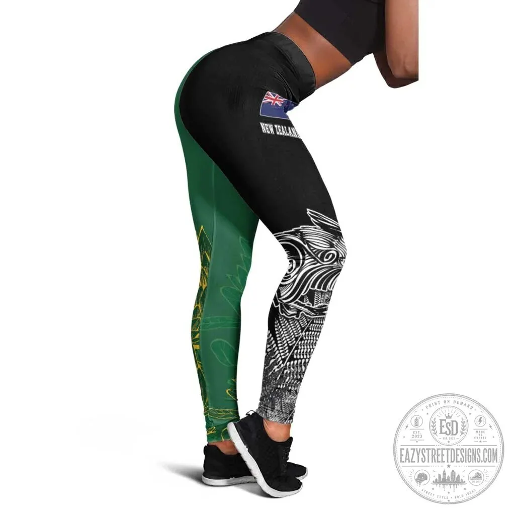 South Africa Springboks Rugby Team Green and Black Fan Leggings 7 South Africa Springboks Rugby Team Green and Black Fan Leggings