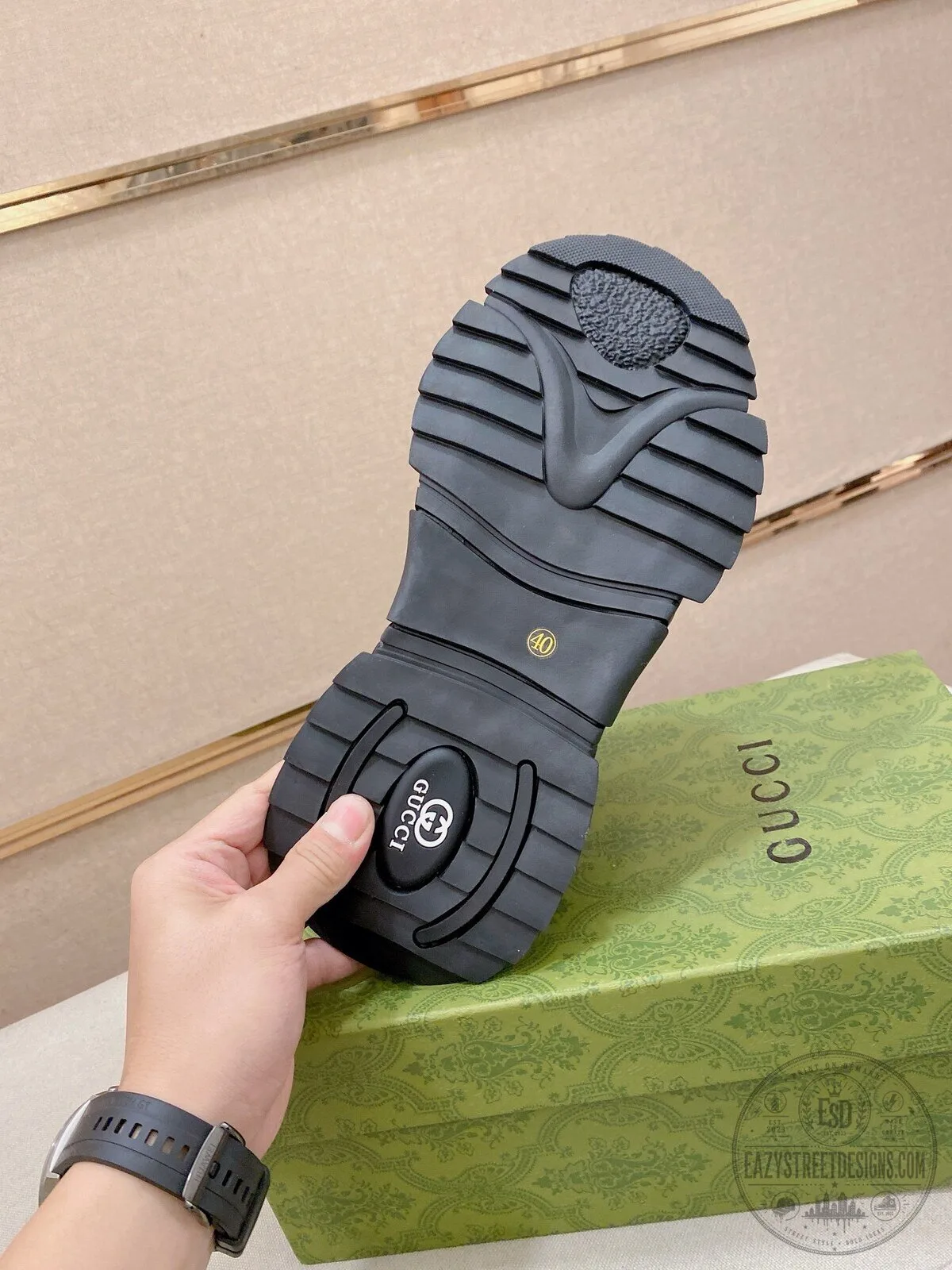 Gucci Black Leather Interlocking G Logo Lace-Up Fashion Sneakers for Men 14 Gucci Black Leather Interlocking G Logo Lace-Up Fashion Sneakers for Men