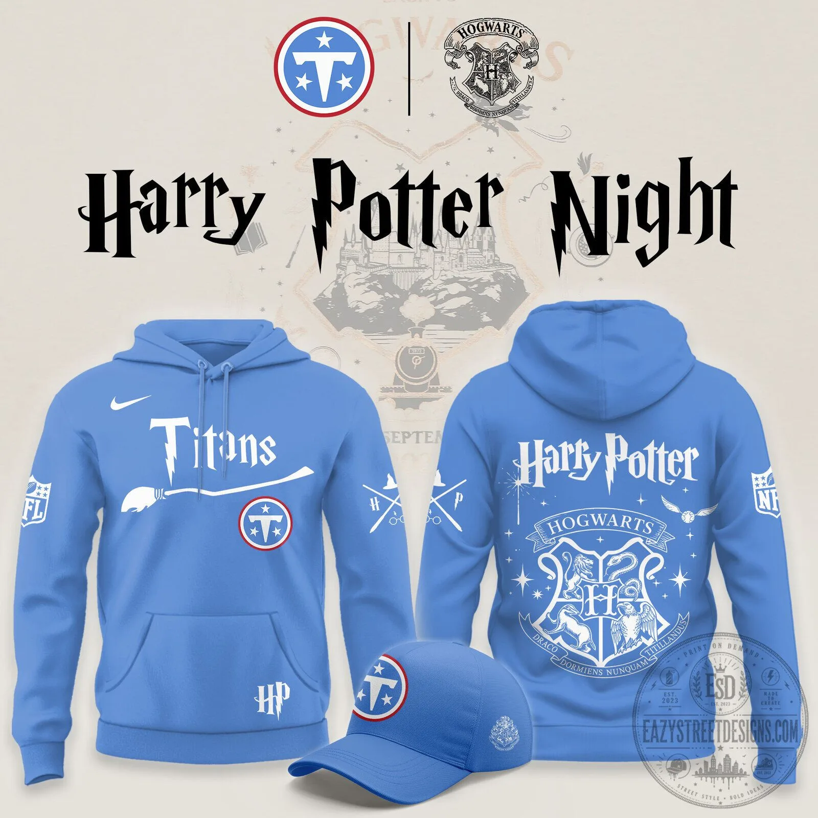 Tennessee Titans Harry Potter Night Blue Football Fan Hoodie 5 Tennessee Titans Harry Potter Night Blue Football Fan Hoodie