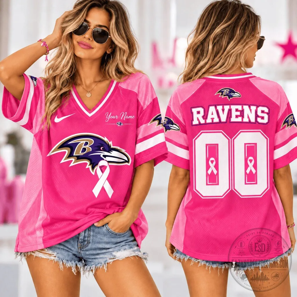 Baltimore Ravens NFL Pink Breast Cancer Awareness Football Jersey Baltimore Ravens NFL Pink Breast Cancer Awareness Football Jersey