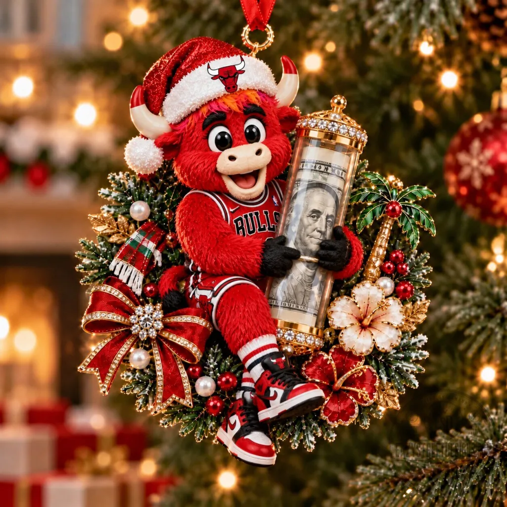 Chicago Bulls Benny the Bull Christmas Ornament for Basketball Fans Chicago Bulls Benny the Bull Christmas Ornament for Basketball Fans