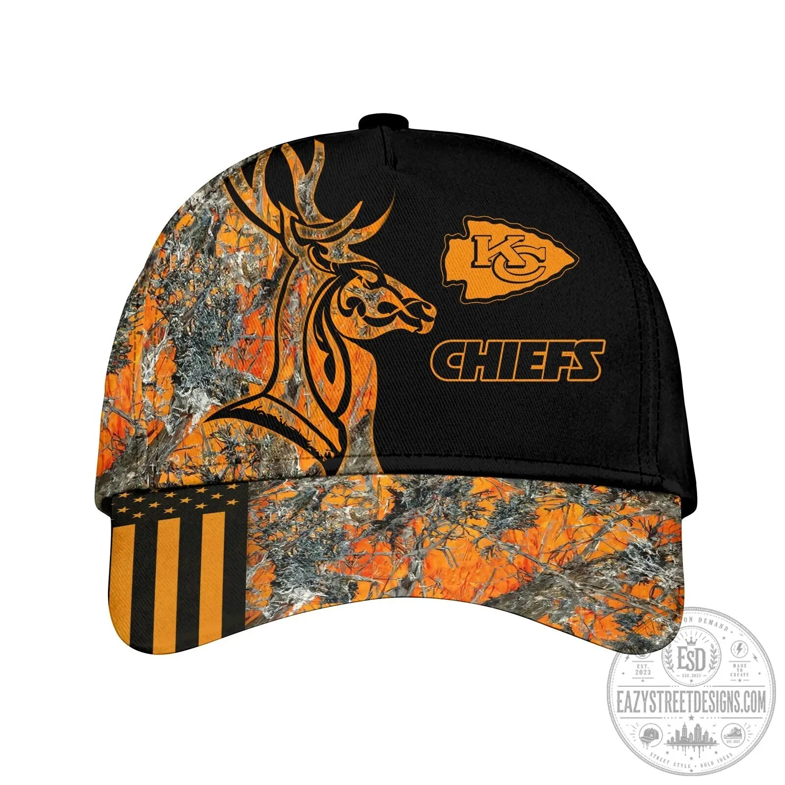 Kansas City Chiefs Deer Hunting Camouflage Pattern Adjustable Cap Hat