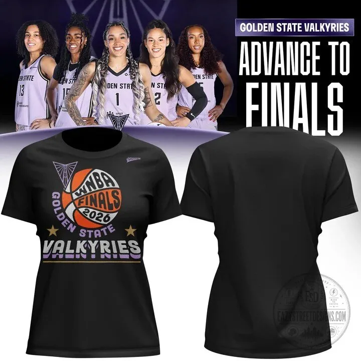 Black T-Shirt for the 2026 WNBA Finals – Golden State Valkyries Collection