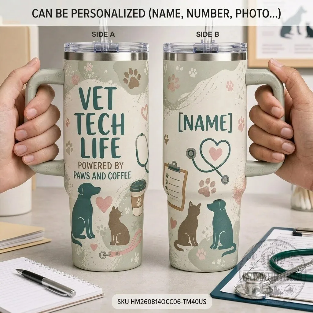 Veterinary Technician Life Personalized Insulated Tumbler with Handle 5 Veterinary Technician Life Personalized Insulated Tumbler with Handle