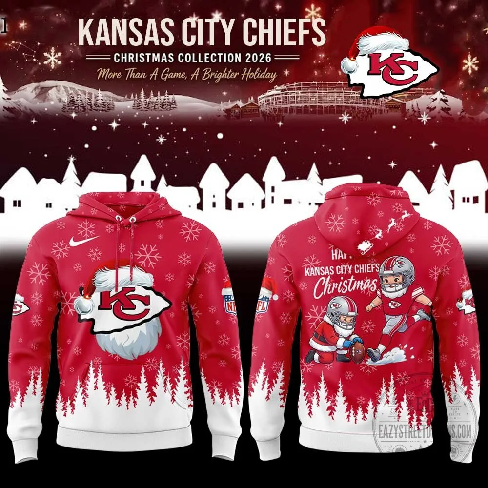 Kansas City Chiefs Christmas Collection 2026 Holiday Snowflakes Hoodie