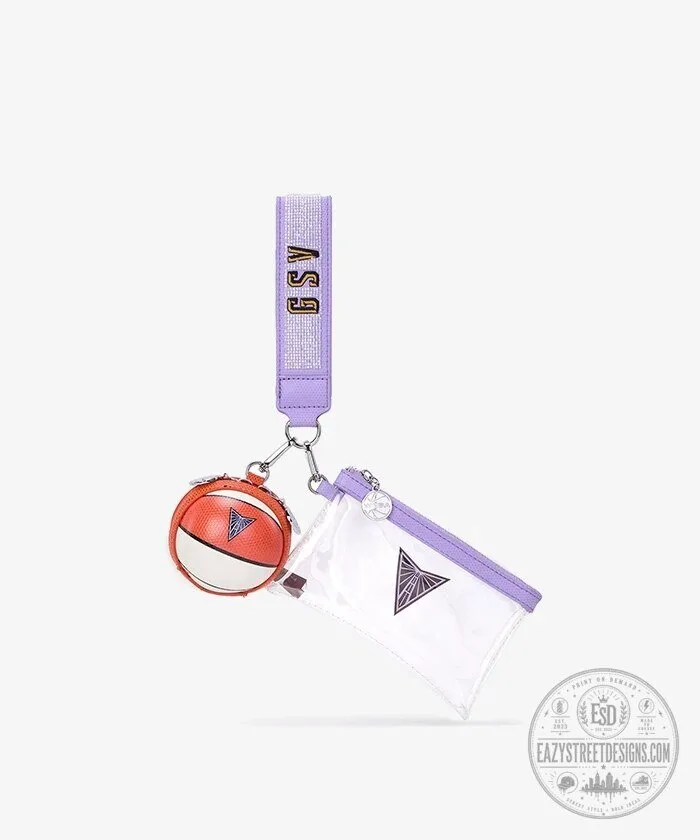 WNBA Golden State Valkyries Clear Wristlet Set with Basketball Charm