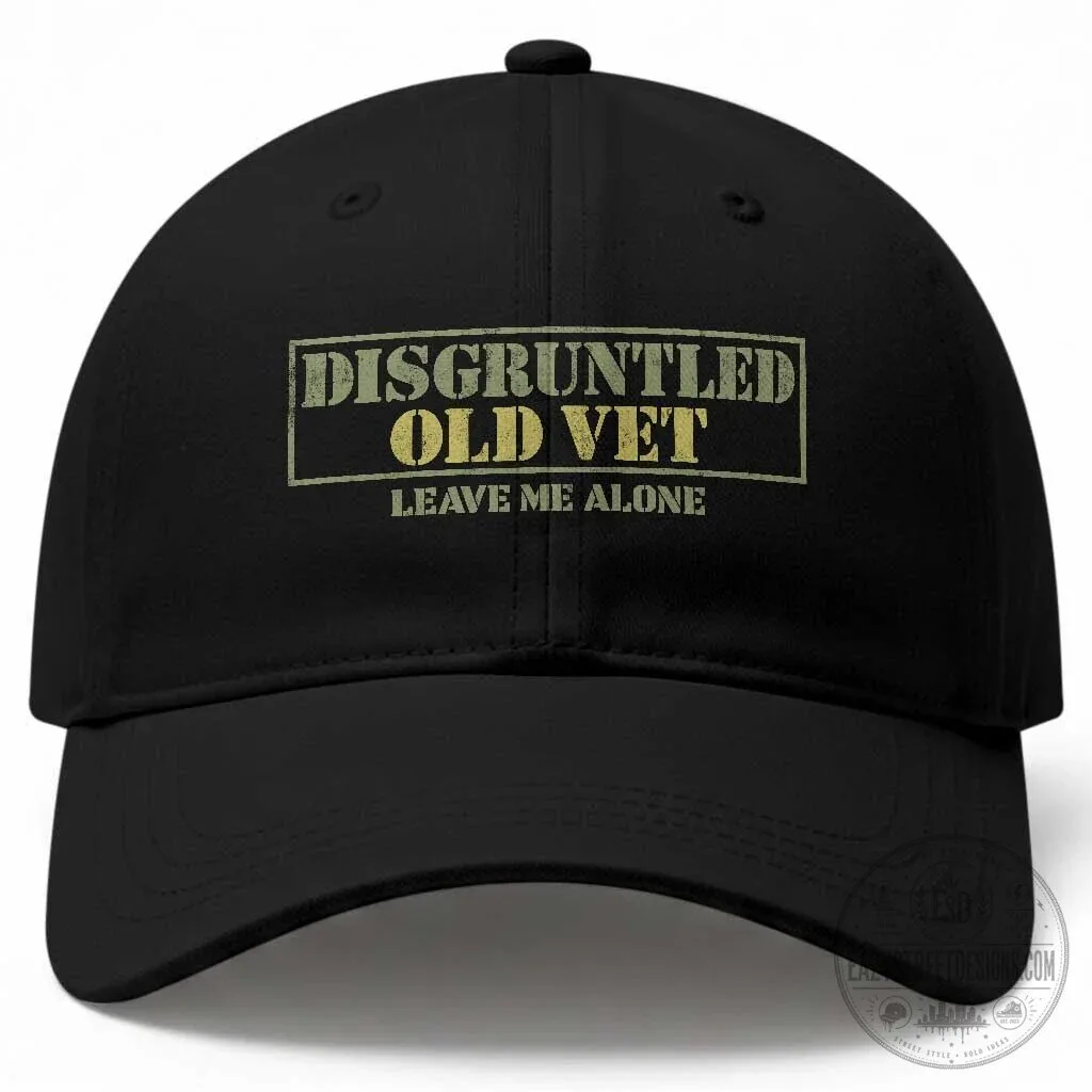 Disgruntled Old Veteran Leave Me Alone Funny Grumpy Military Baseball Cap