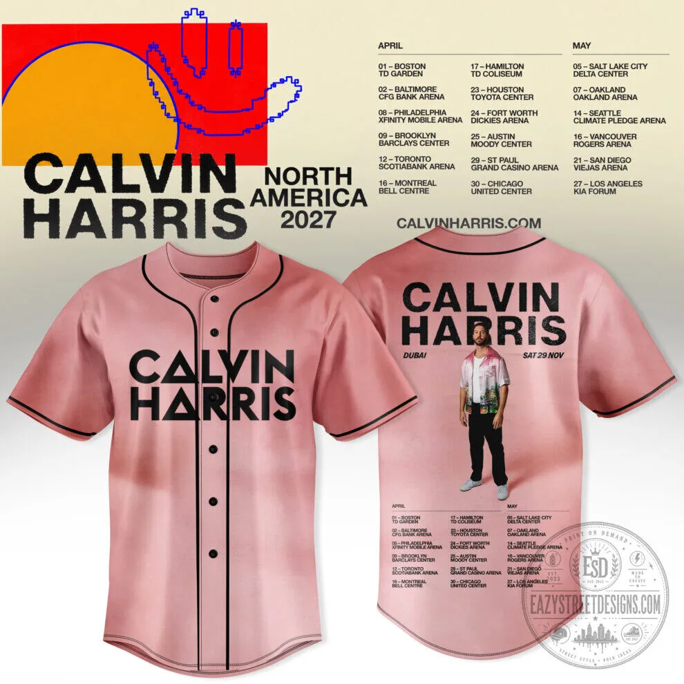 2027 North America Tour Baseball Jersey by Calvin Harris