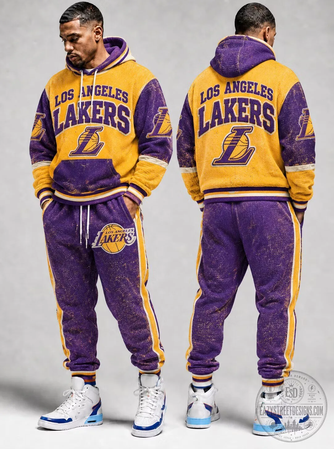 Los Angeles Lakers Vintage Basketball Team Hoodie for Men and Women