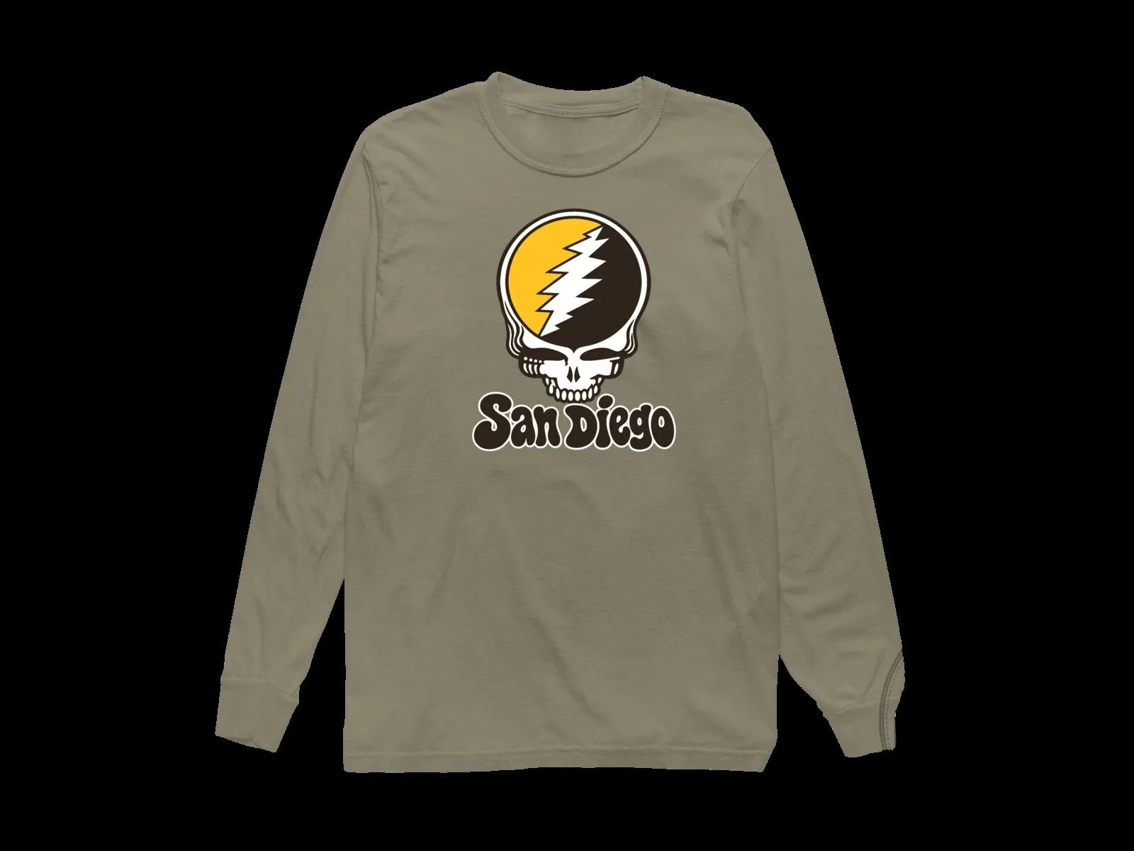 San Diego Grateful Dead Stealie Skull Baseball Long-Sleeve T-Shirt