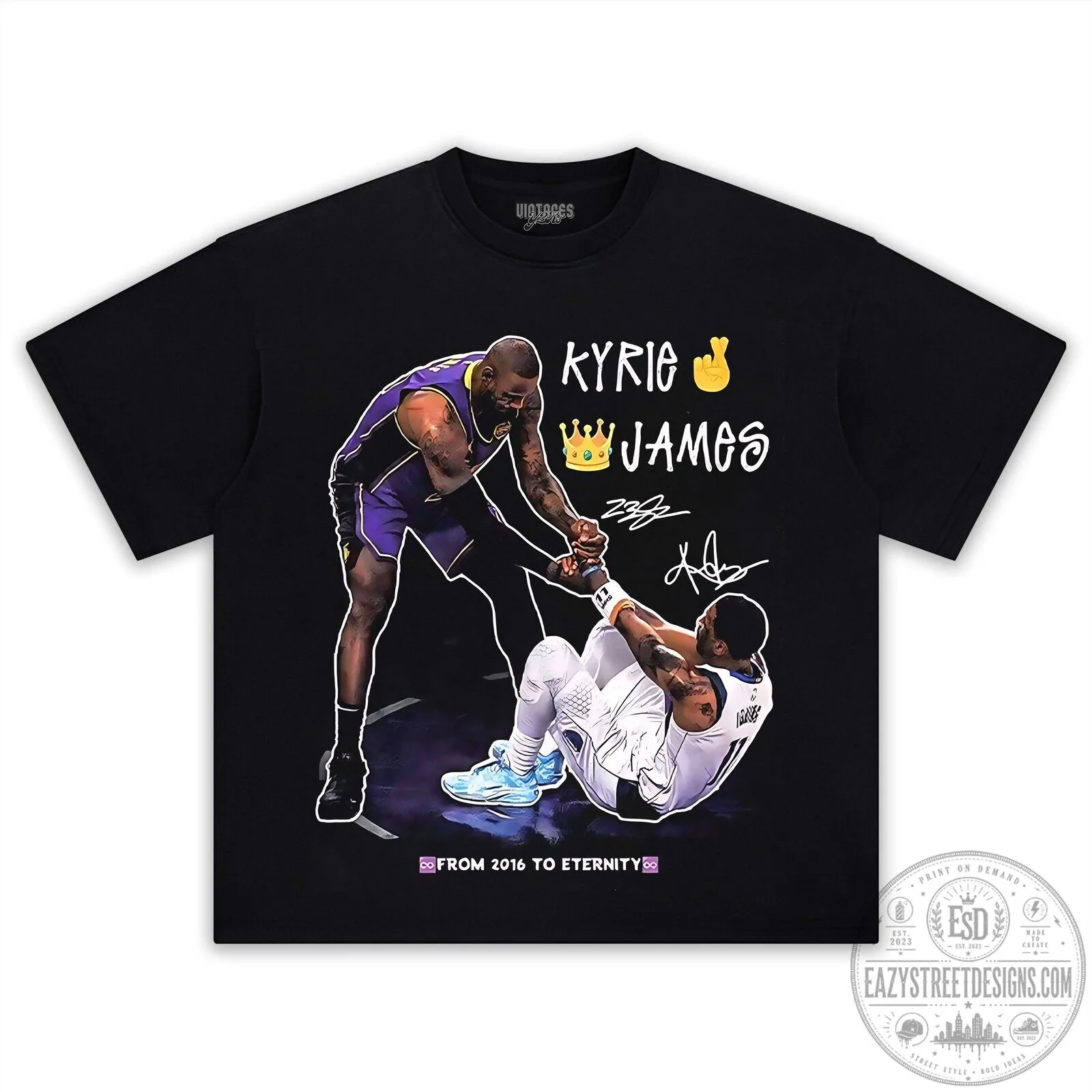 LeBron James and Kyrie Irving Basketball Legends Graphic T-Shirt
